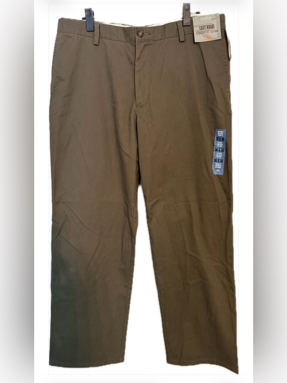 Dockers Men’s Olive/Brown Flat Front Chino Khaki Pants Size 36x30 NWT
